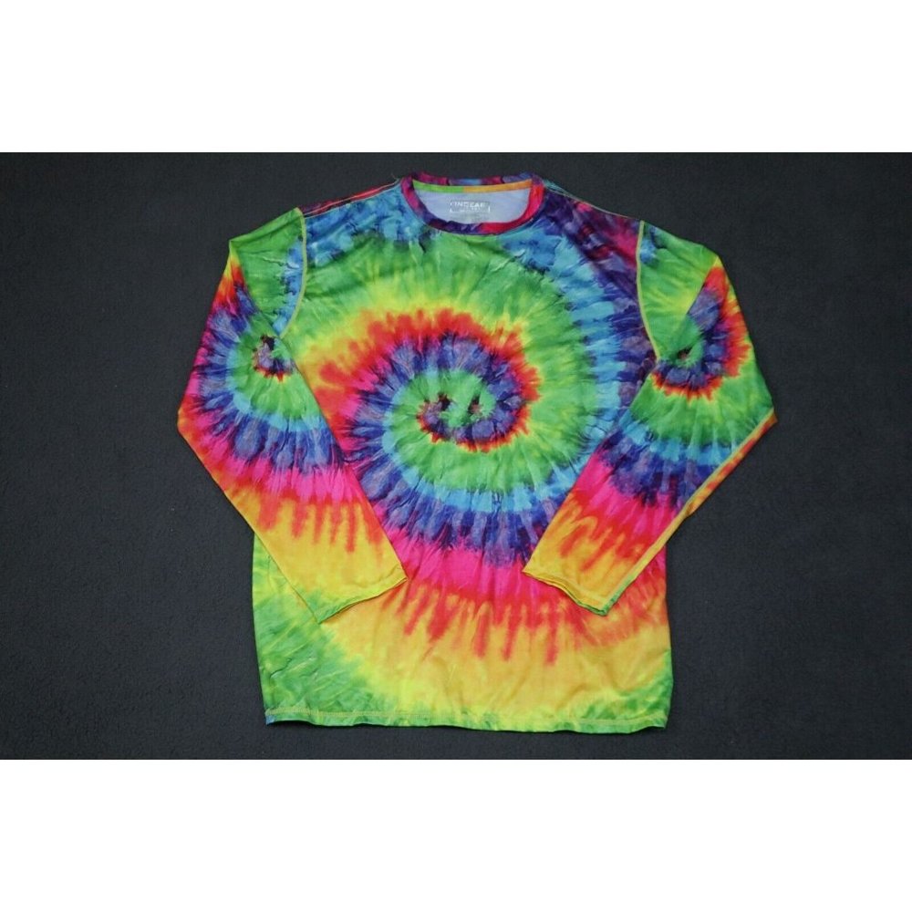 Ingear UPF 50+ Adult Large Tye Dye Multi-Color Running Outdoor Long Sleeve Mens